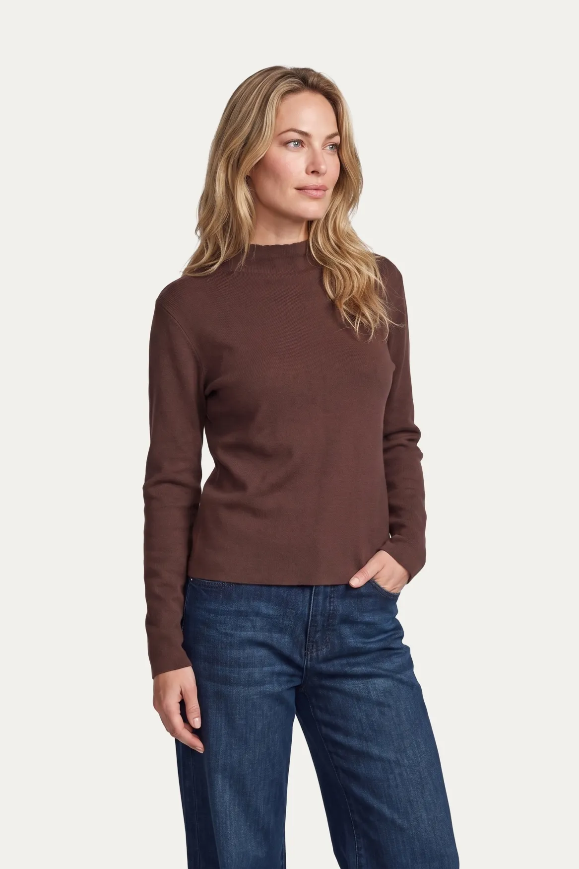 G-maxx Willaine Knit Top Cappuccino, gebreide top in cappuccinokleur